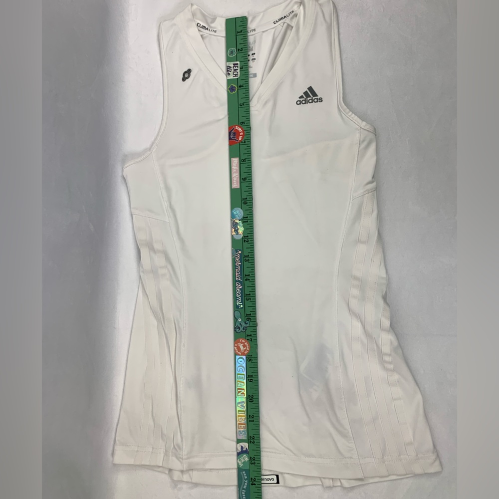Adidas Clima Lite Sleeveless Razorback White on White Zip Key Pocket Size S - Picture 4 of 11
